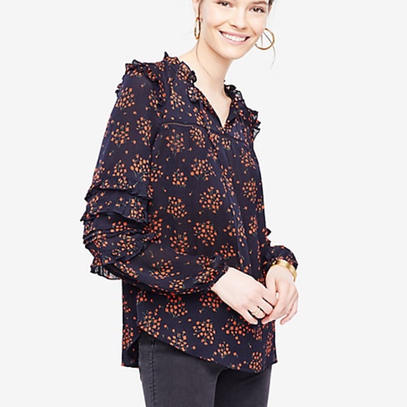 ann taylor ruffle top